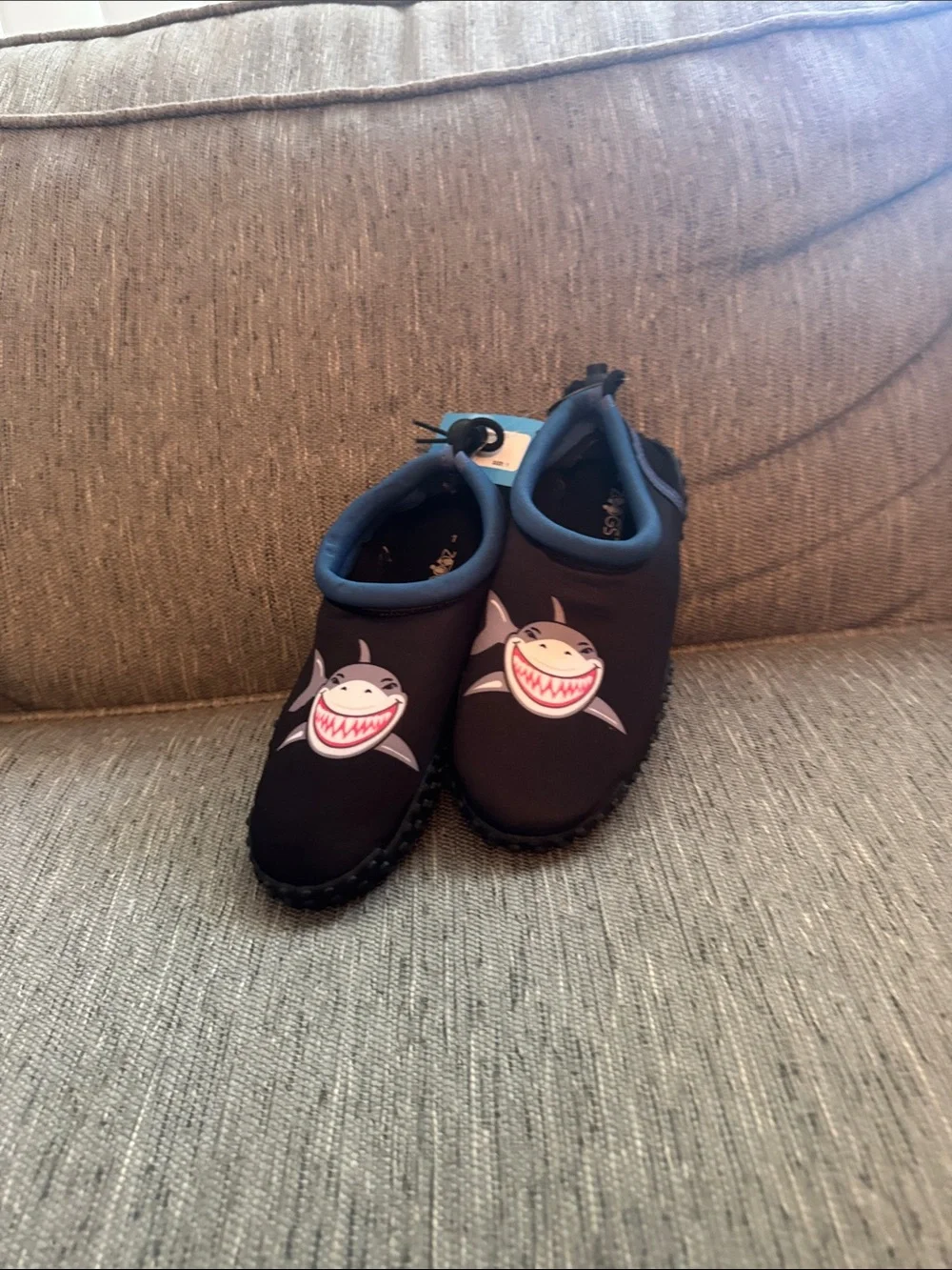 ***2/$15***  Kids Shark Slip-On Water Shoes in Black and Blue